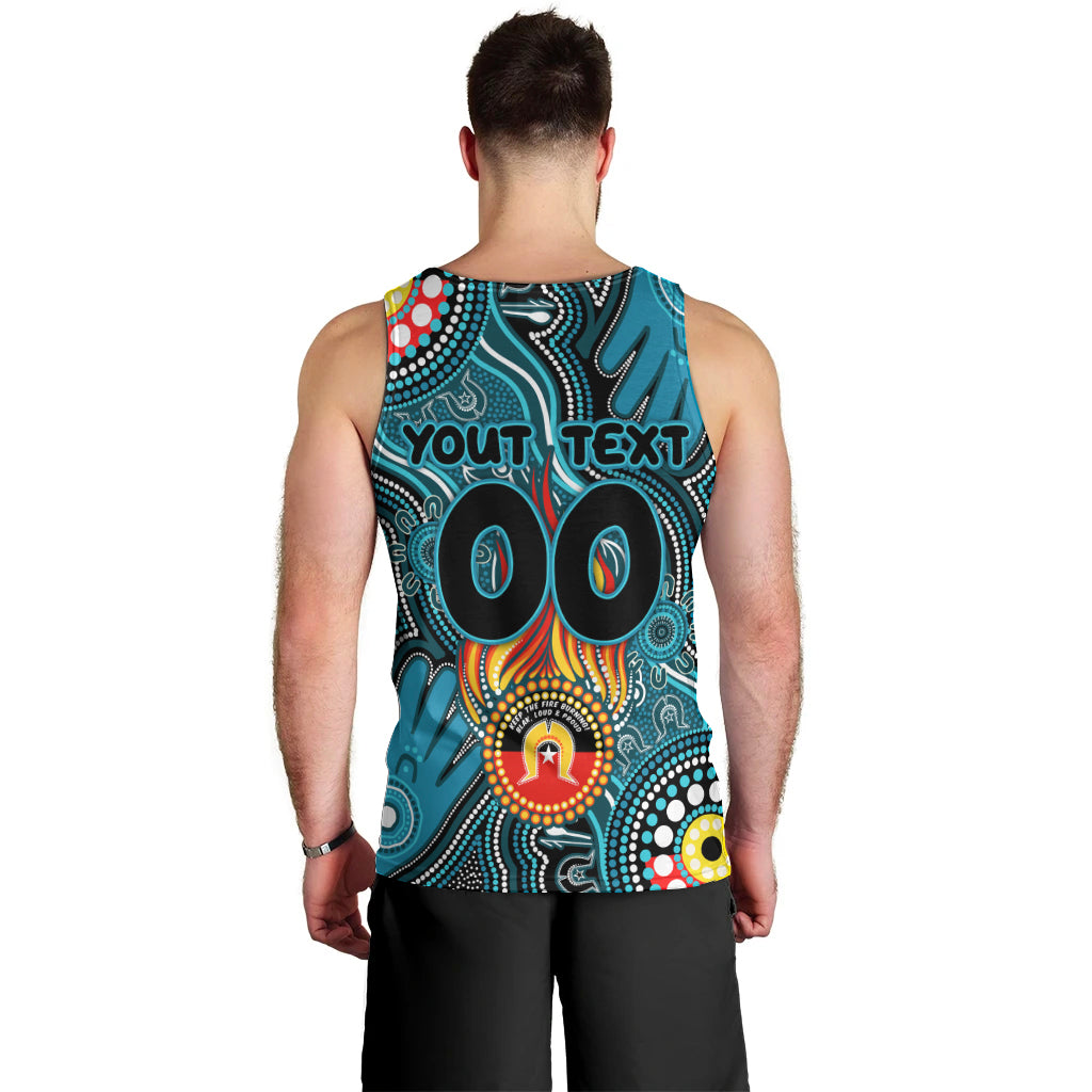 Personalised NAIDOC Week 2024 Port Adelaide Power Men Tank Top Australian Aboriginal Hand Painting - Vibe Hoodie Shop