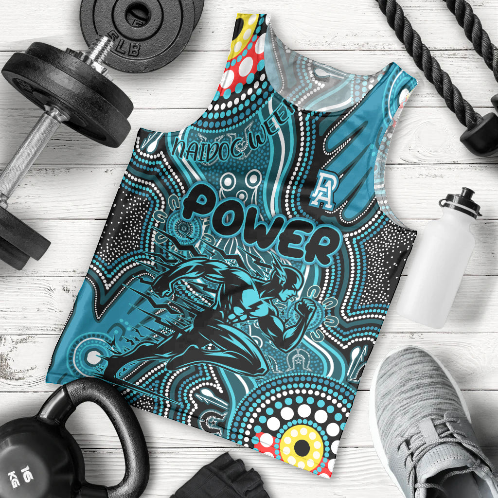 Personalised NAIDOC Week 2024 Port Adelaide Power Men Tank Top Australian Aboriginal Hand Painting - Vibe Hoodie Shop