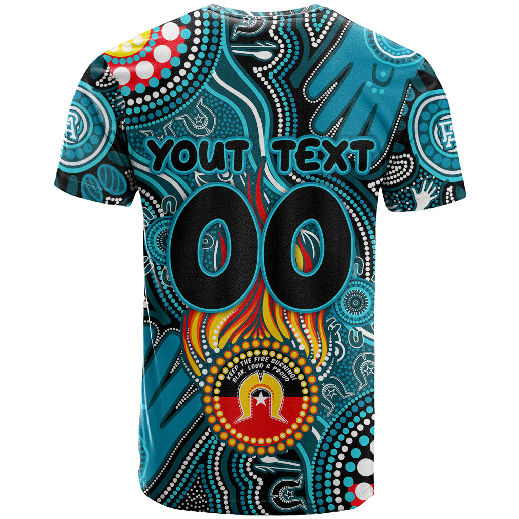 Personalised NAIDOC Week 2024 Port Adelaide Power T Shirt Australian Aboriginal Hand Painting - Vibe Hoodie Shop