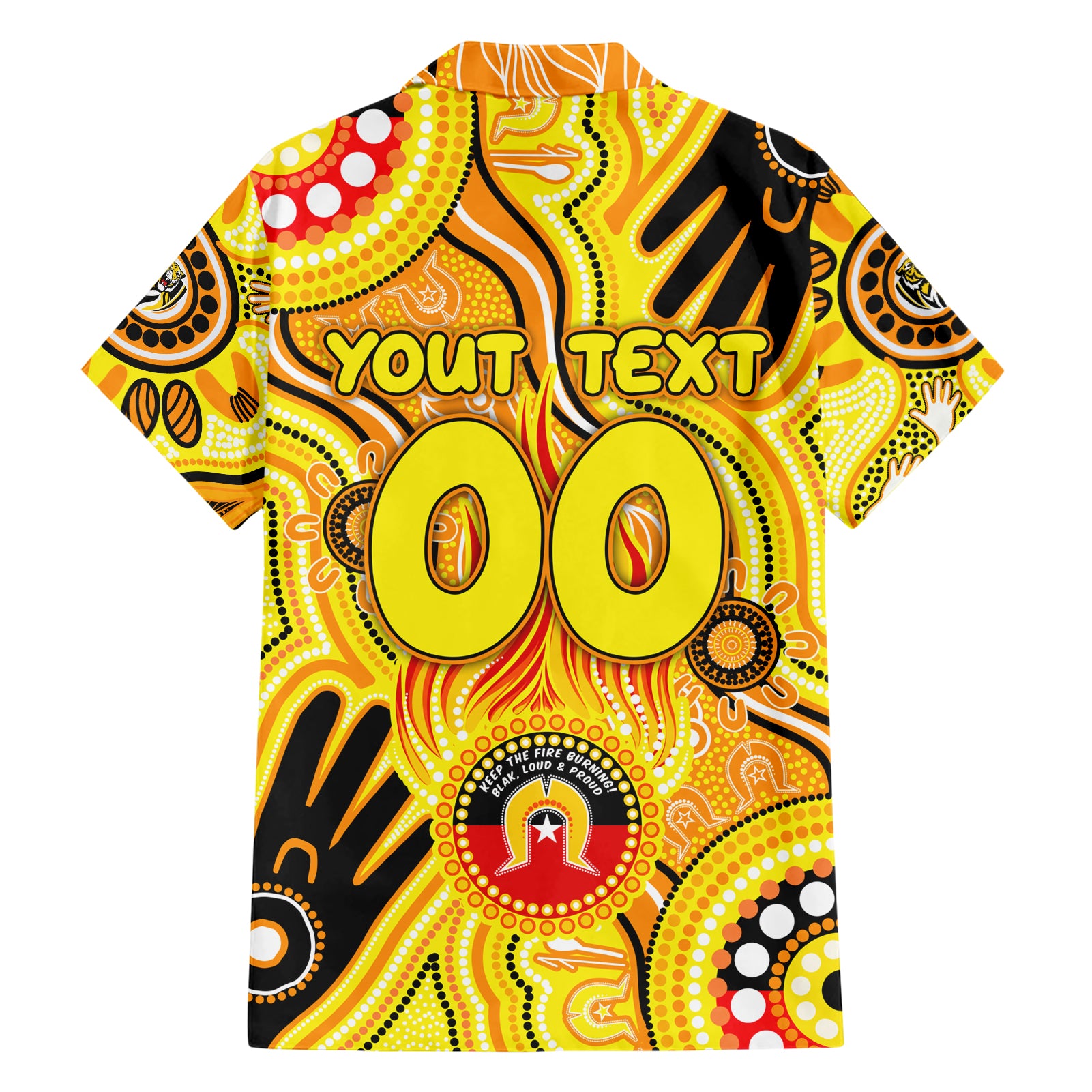 Personalised NAIDOC Week 2024 Richmond Tiger Hawaiian Shirt Australian Aboriginal Hand Painting - Vibe Hoodie Shop