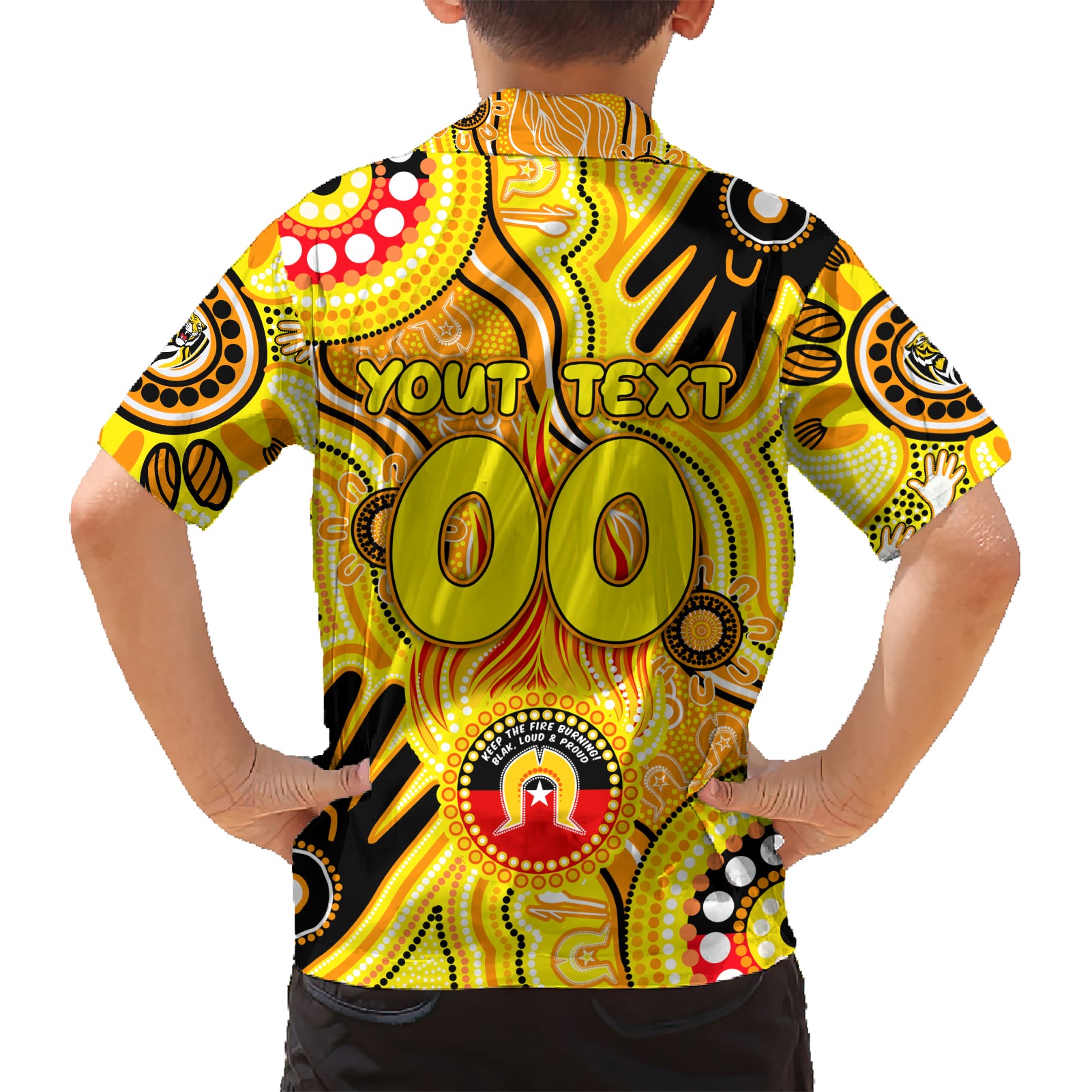 Personalised NAIDOC Week 2024 Richmond Tiger Hawaiian Shirt Australian Aboriginal Hand Painting - Vibe Hoodie Shop