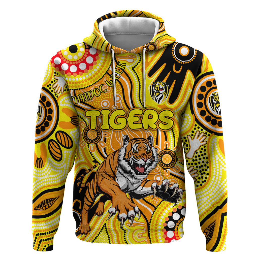 Personalised NAIDOC Week 2024 Richmond Tiger Hoodie Australian Aboriginal Hand Painting - Vibe Hoodie Shop