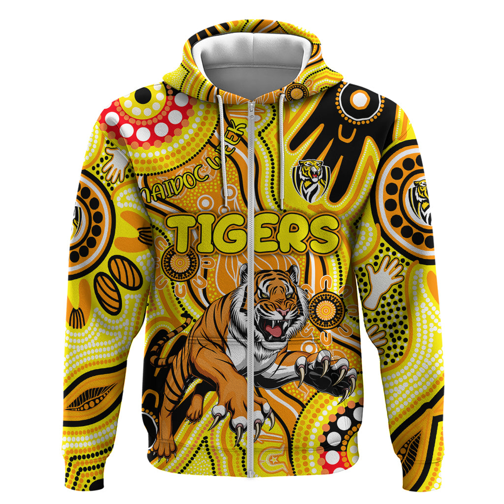 Personalised NAIDOC Week 2024 Richmond Tiger Hoodie Australian Aboriginal Hand Painting - Vibe Hoodie Shop
