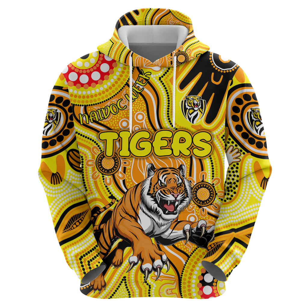 Personalised NAIDOC Week 2024 Richmond Tiger Hoodie Australian Aboriginal Hand Painting - Vibe Hoodie Shop