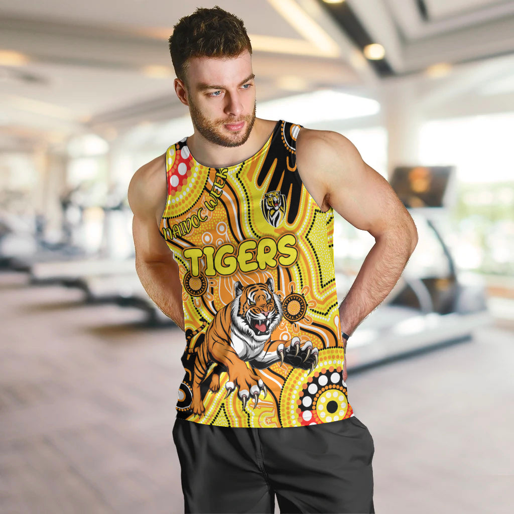 Personalised NAIDOC Week 2024 Richmond Tiger Men Tank Top Australian Aboriginal Hand Painting - Vibe Hoodie Shop