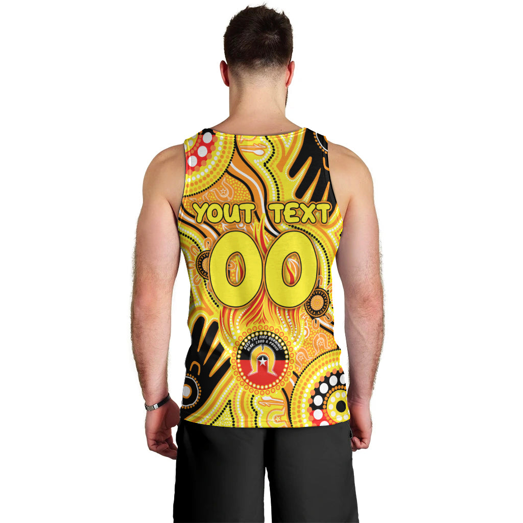 Personalised NAIDOC Week 2024 Richmond Tiger Men Tank Top Australian Aboriginal Hand Painting - Vibe Hoodie Shop