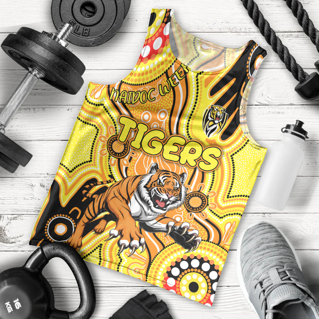 Personalised NAIDOC Week 2024 Richmond Tiger Men Tank Top Australian Aboriginal Hand Painting - Vibe Hoodie Shop