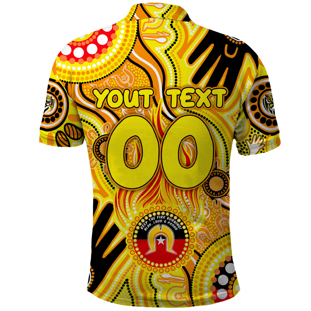 Personalised NAIDOC Week 2024 Richmond Tiger Polo Shirt Australian Aboriginal Hand Painting - Vibe Hoodie Shop