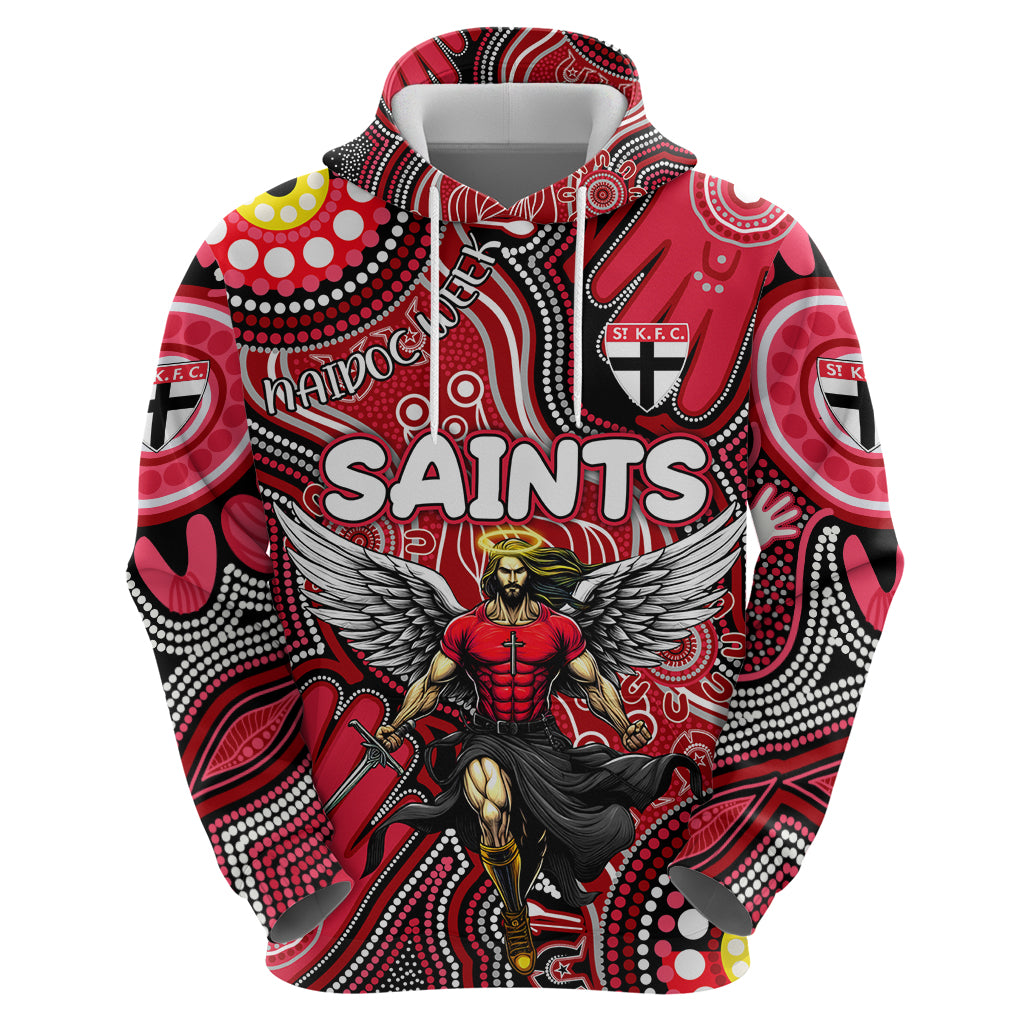 Personalised NAIDOC Week 2024 St Kilda Saints Hoodie Australian Aboriginal Hand Painting - Vibe Hoodie Shop
