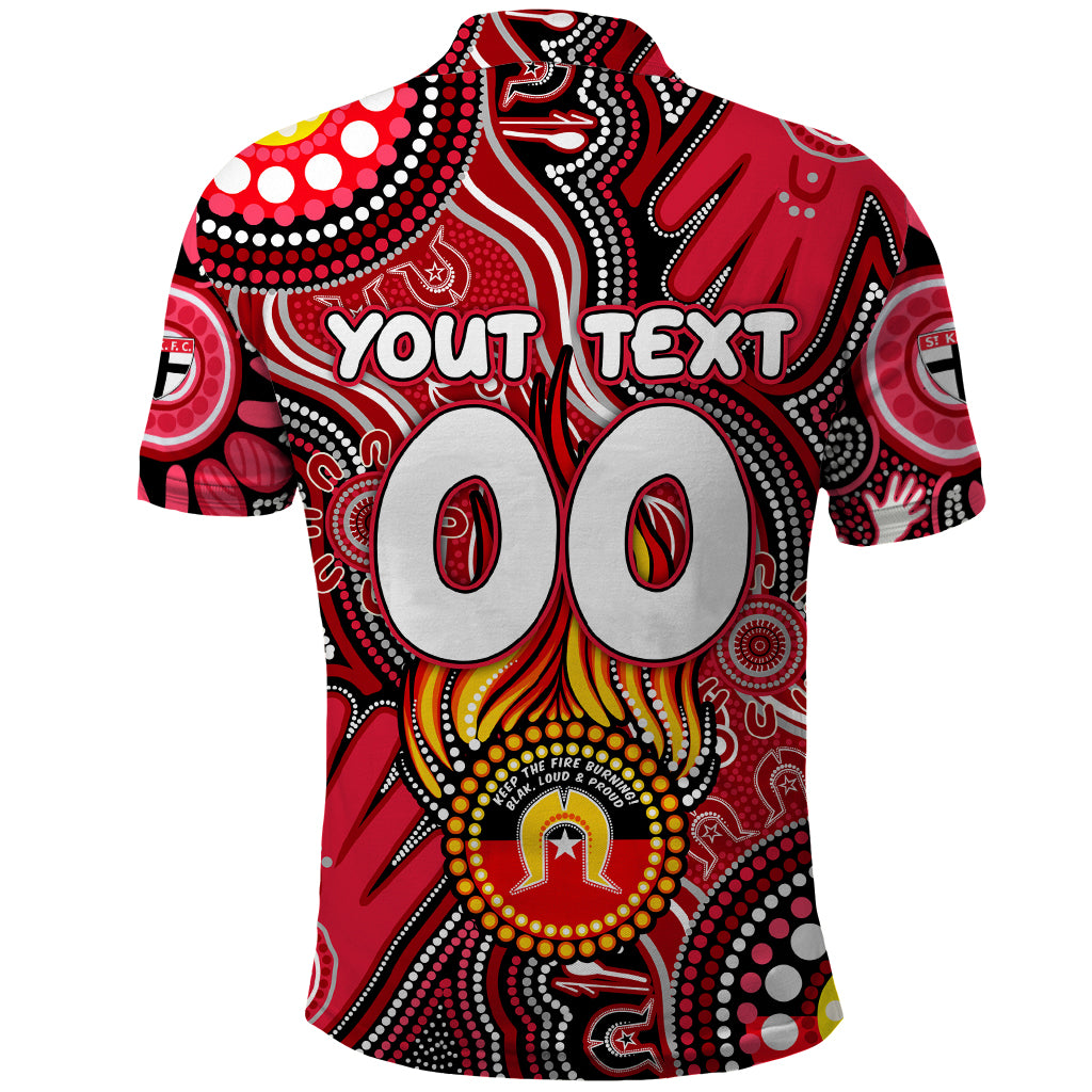 Personalised NAIDOC Week 2024 St Kilda Saints Polo Shirt Australian Aboriginal Hand Painting - Vibe Hoodie Shop