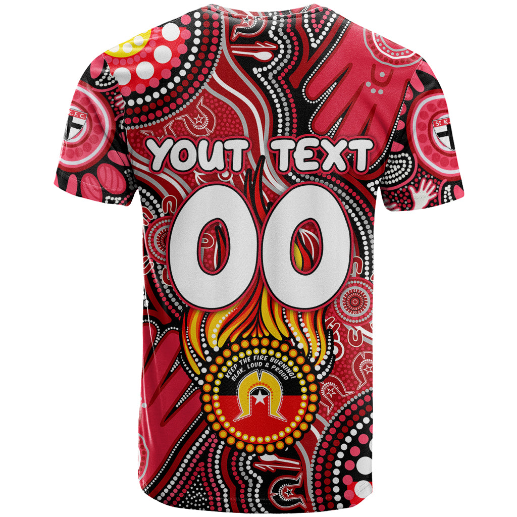 Personalised NAIDOC Week 2024 St Kilda Saints T Shirt Australian Aboriginal Hand Painting - Vibe Hoodie Shop