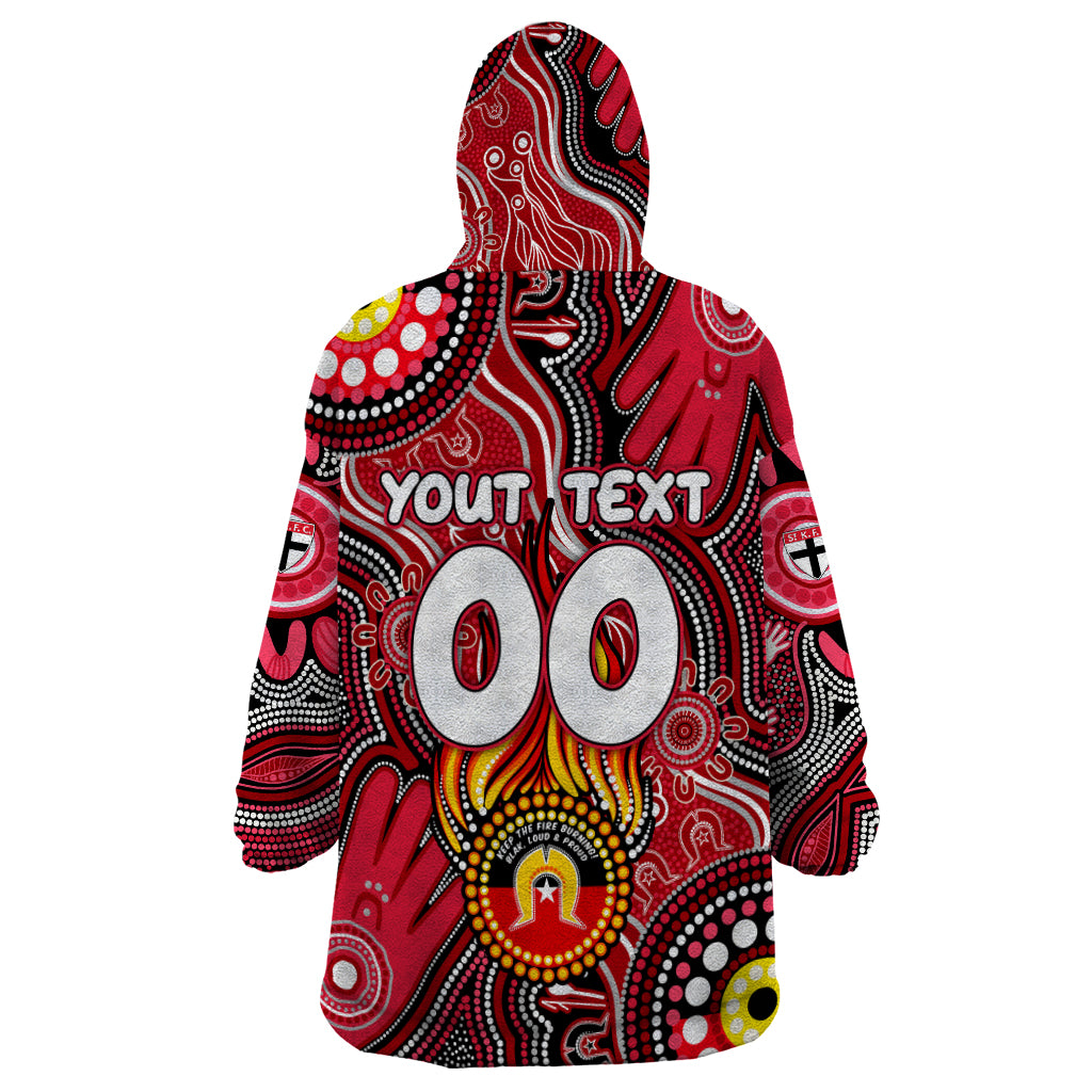 Personalised NAIDOC Week 2024 St Kilda Saints Wearable Blanket Hoodie Australian Aboriginal Hand Painting - Vibe Hoodie Shop