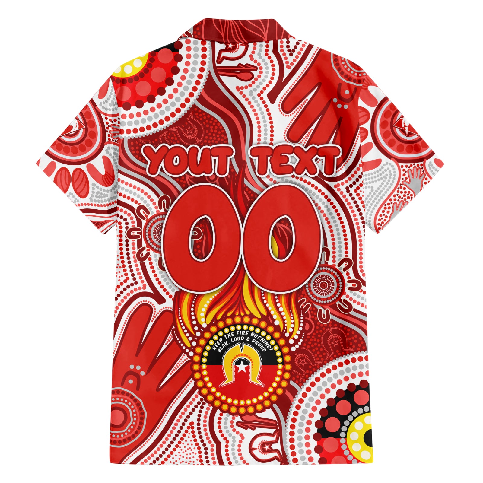 Personalised NAIDOC Week 2024 Sydney Swans Hawaiian Shirt Australian Aboriginal Hand Painting - Vibe Hoodie Shop