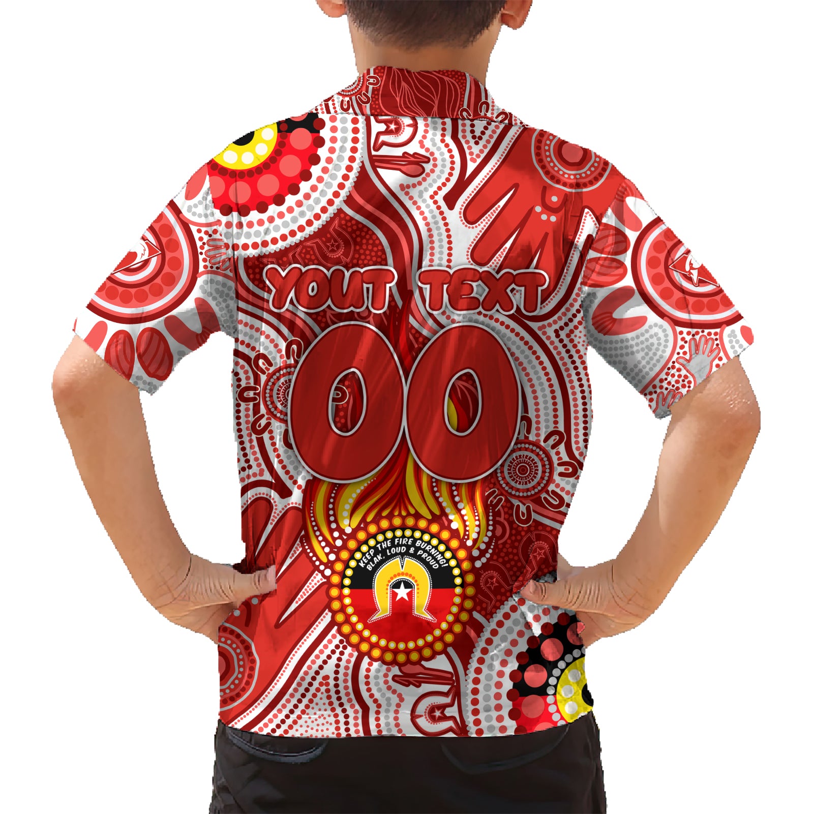 Personalised NAIDOC Week 2024 Sydney Swans Hawaiian Shirt Australian Aboriginal Hand Painting - Vibe Hoodie Shop