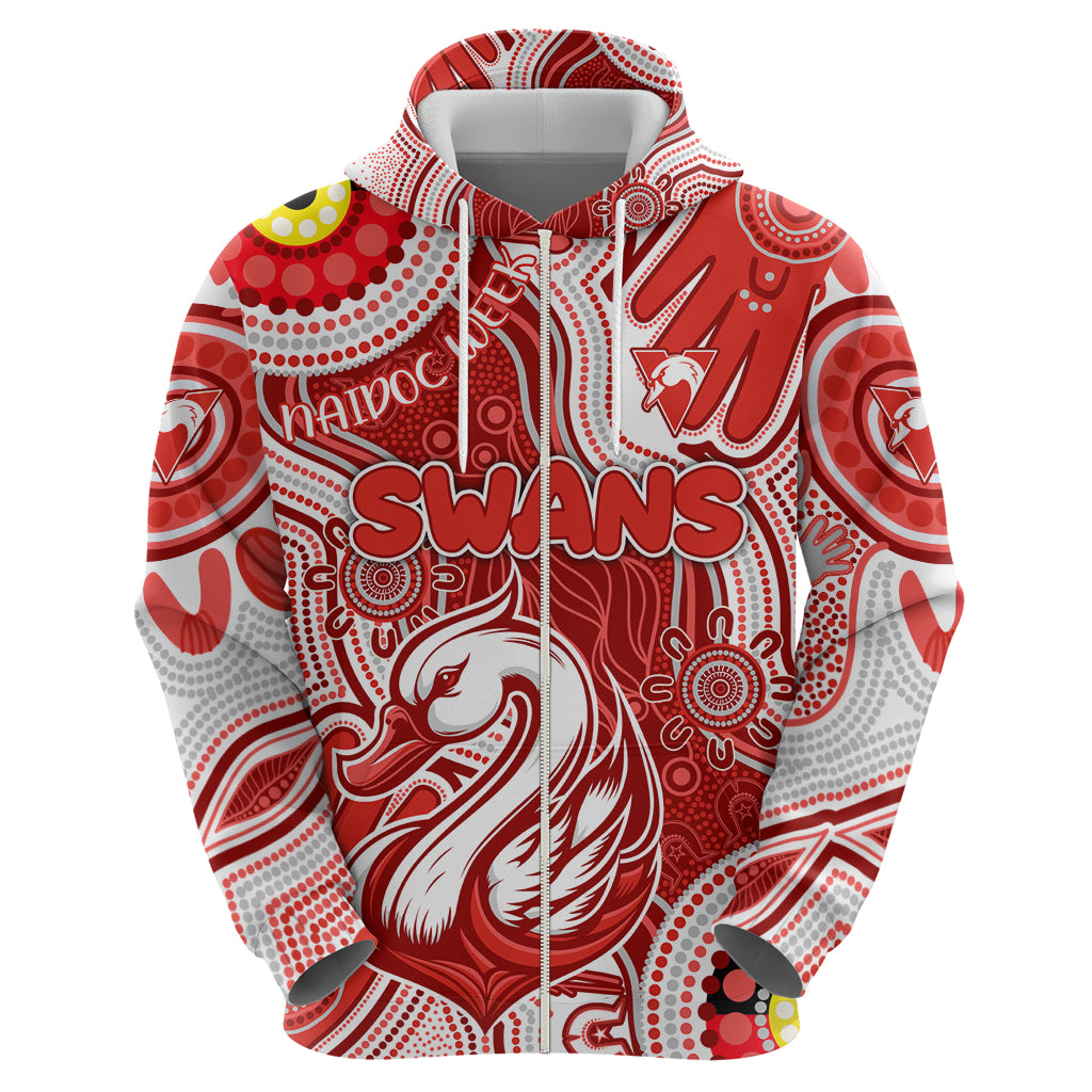 Personalised NAIDOC Week 2024 Sydney Swans Hoodie Australian Aboriginal Hand Painting - Vibe Hoodie Shop