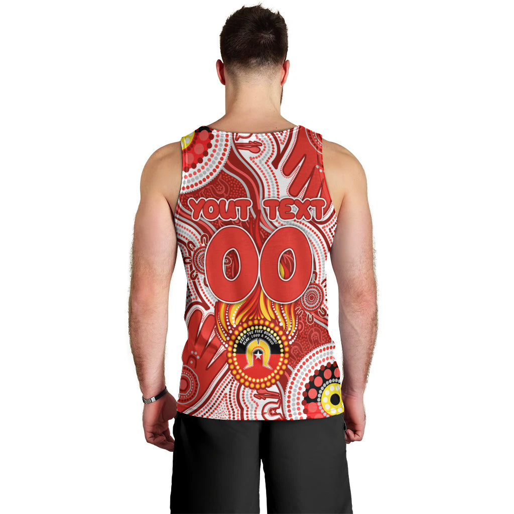 Personalised NAIDOC Week 2024 Sydney Swans Men Tank Top Australian Aboriginal Hand Painting - Vibe Hoodie Shop