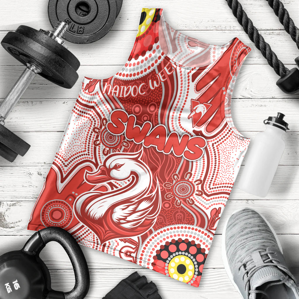 Personalised NAIDOC Week 2024 Sydney Swans Men Tank Top Australian Aboriginal Hand Painting - Vibe Hoodie Shop