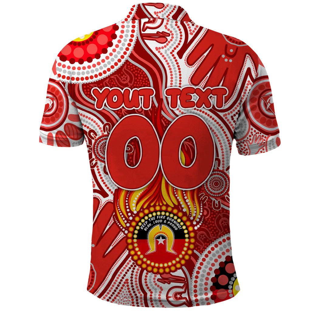 Personalised NAIDOC Week 2024 Sydney Swans Polo Shirt Australian Aboriginal Hand Painting - Vibe Hoodie Shop