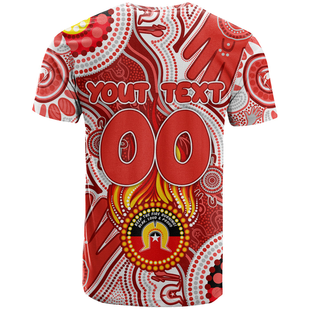 Personalised NAIDOC Week 2024 Sydney Swans T Shirt Australian Aboriginal Hand Painting - Vibe Hoodie Shop