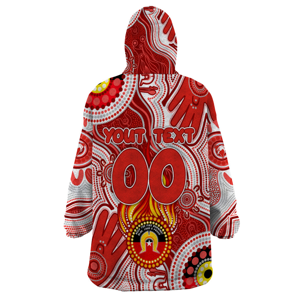 Personalised NAIDOC Week 2024 Sydney Swans Wearable Blanket Hoodie Australian Aboriginal Hand Painting - Vibe Hoodie Shop