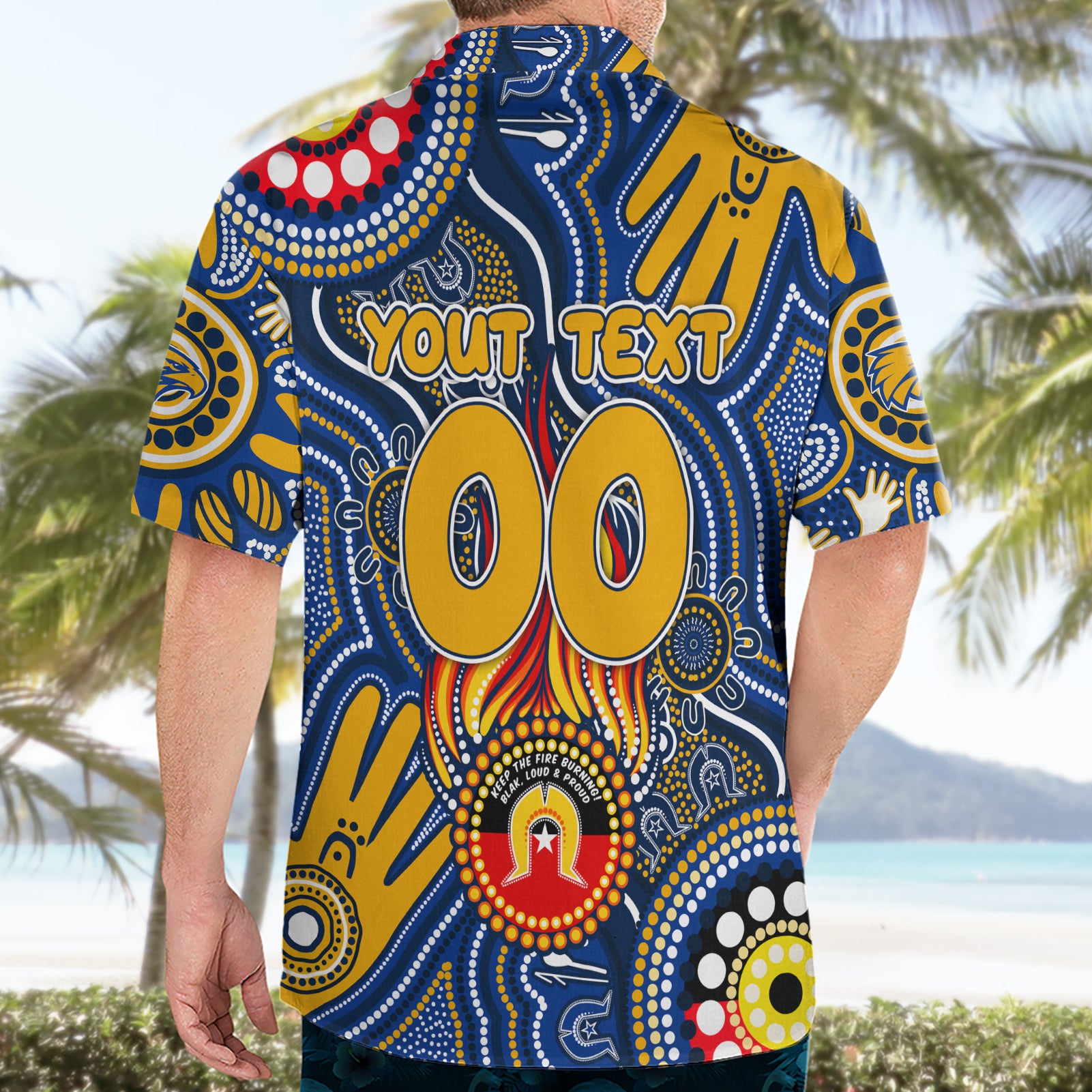 Personalised NAIDOC Week 2024 West Coast Eagles Hawaiian Shirt Australian Aboriginal Hand Painting - Vibe Hoodie Shop