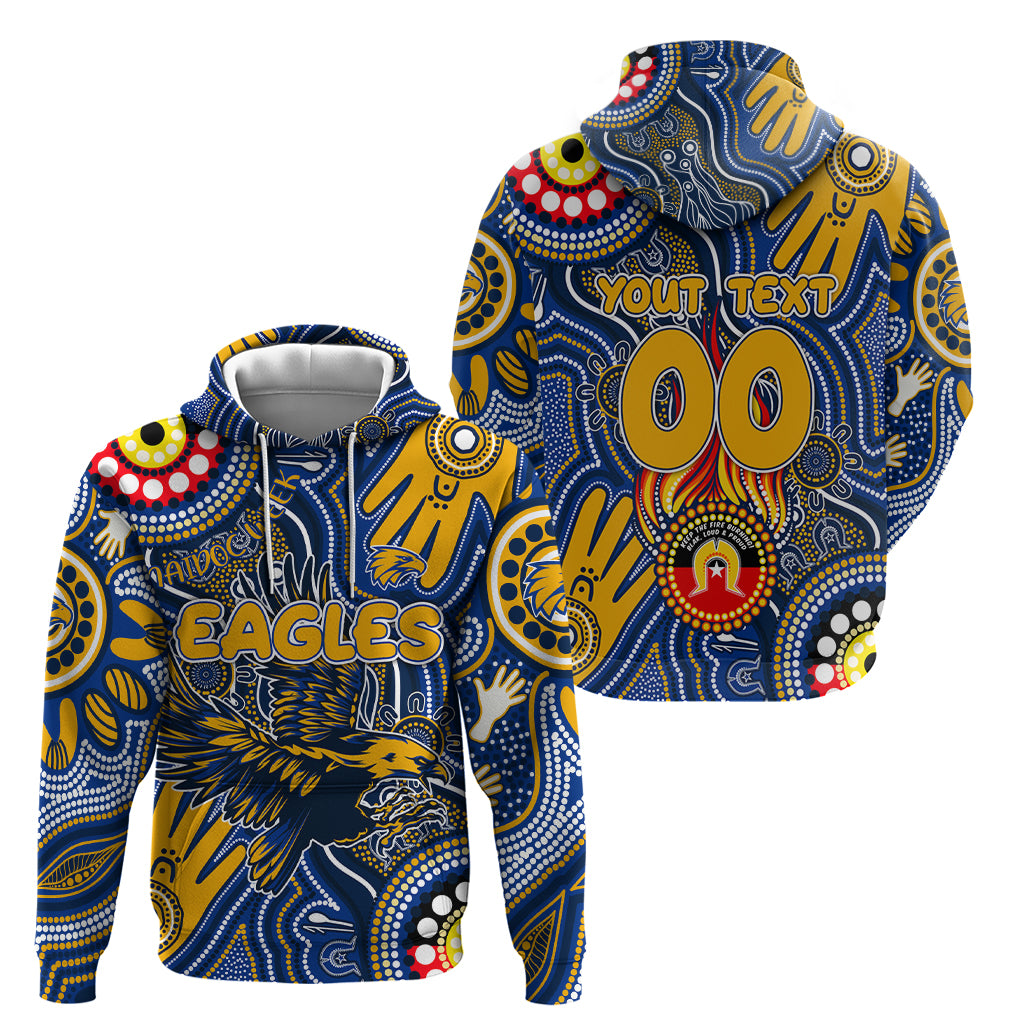 Personalised NAIDOC Week 2024 West Coast Eagles Hoodie Australian Aboriginal Hand Painting - Vibe Hoodie Shop