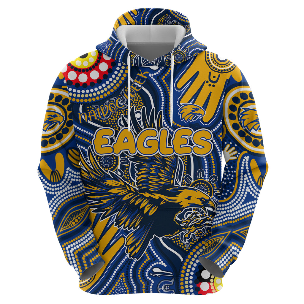 Personalised NAIDOC Week 2024 West Coast Eagles Hoodie Australian Aboriginal Hand Painting - Vibe Hoodie Shop