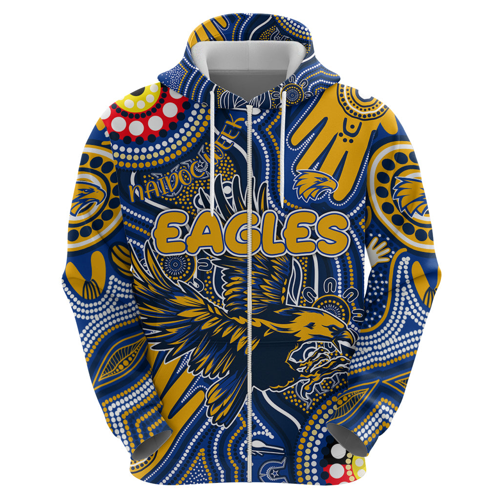 Personalised NAIDOC Week 2024 West Coast Eagles Hoodie Australian Aboriginal Hand Painting - Vibe Hoodie Shop