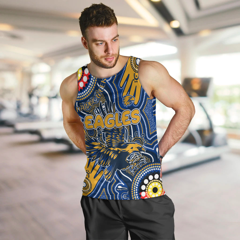 Personalised NAIDOC Week 2024 West Coast Eagles Men Tank Top Australian Aboriginal Hand Painting - Vibe Hoodie Shop