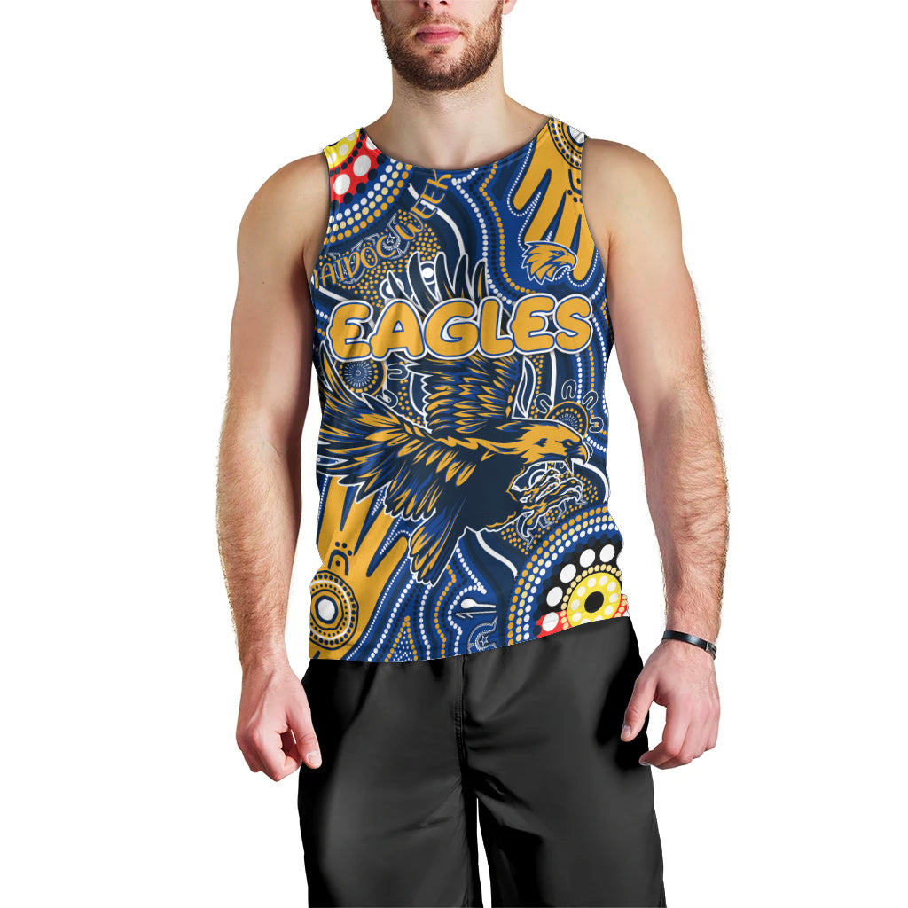 Personalised NAIDOC Week 2024 West Coast Eagles Men Tank Top Australian Aboriginal Hand Painting - Vibe Hoodie Shop