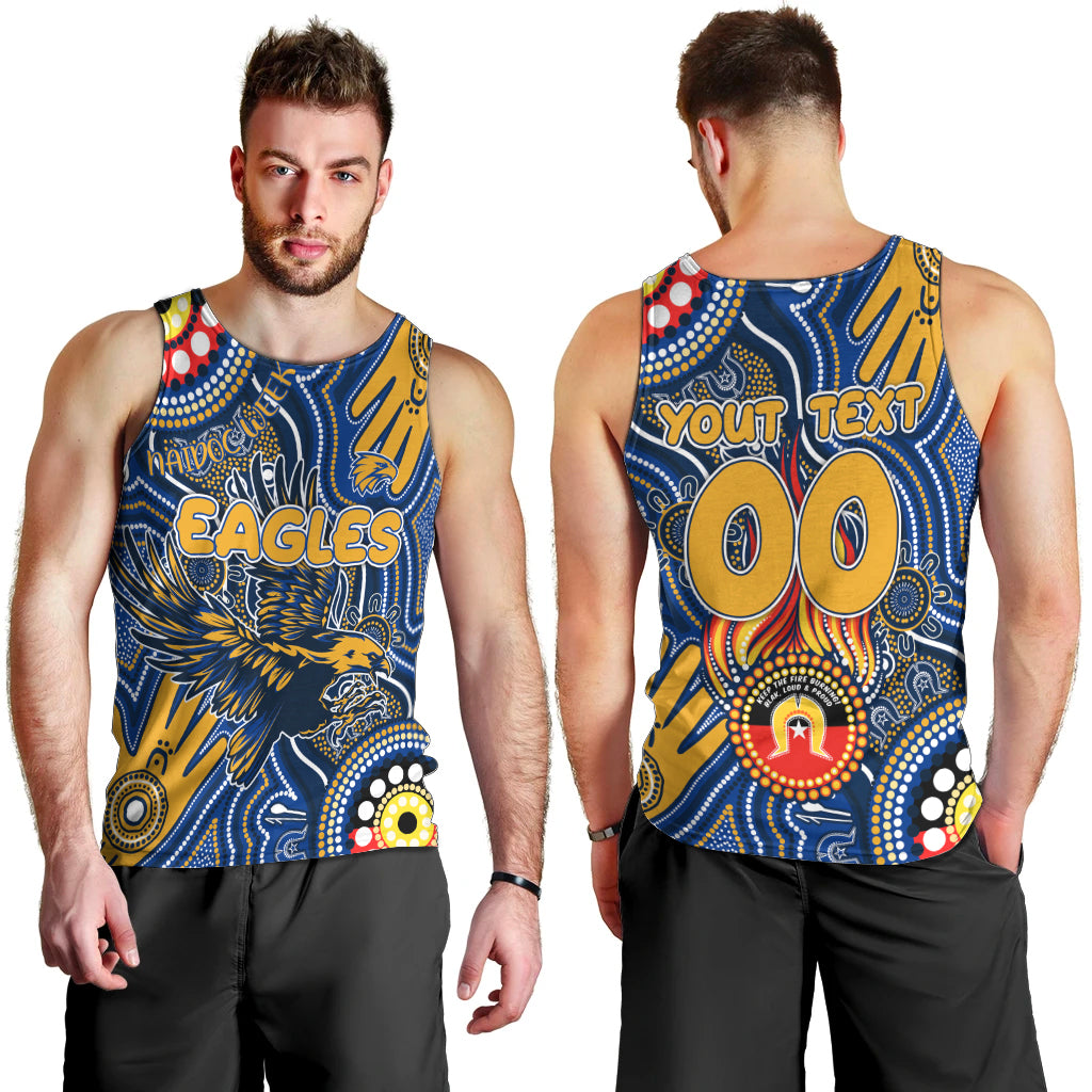 Personalised NAIDOC Week 2024 West Coast Eagles Men Tank Top Australian Aboriginal Hand Painting - Vibe Hoodie Shop