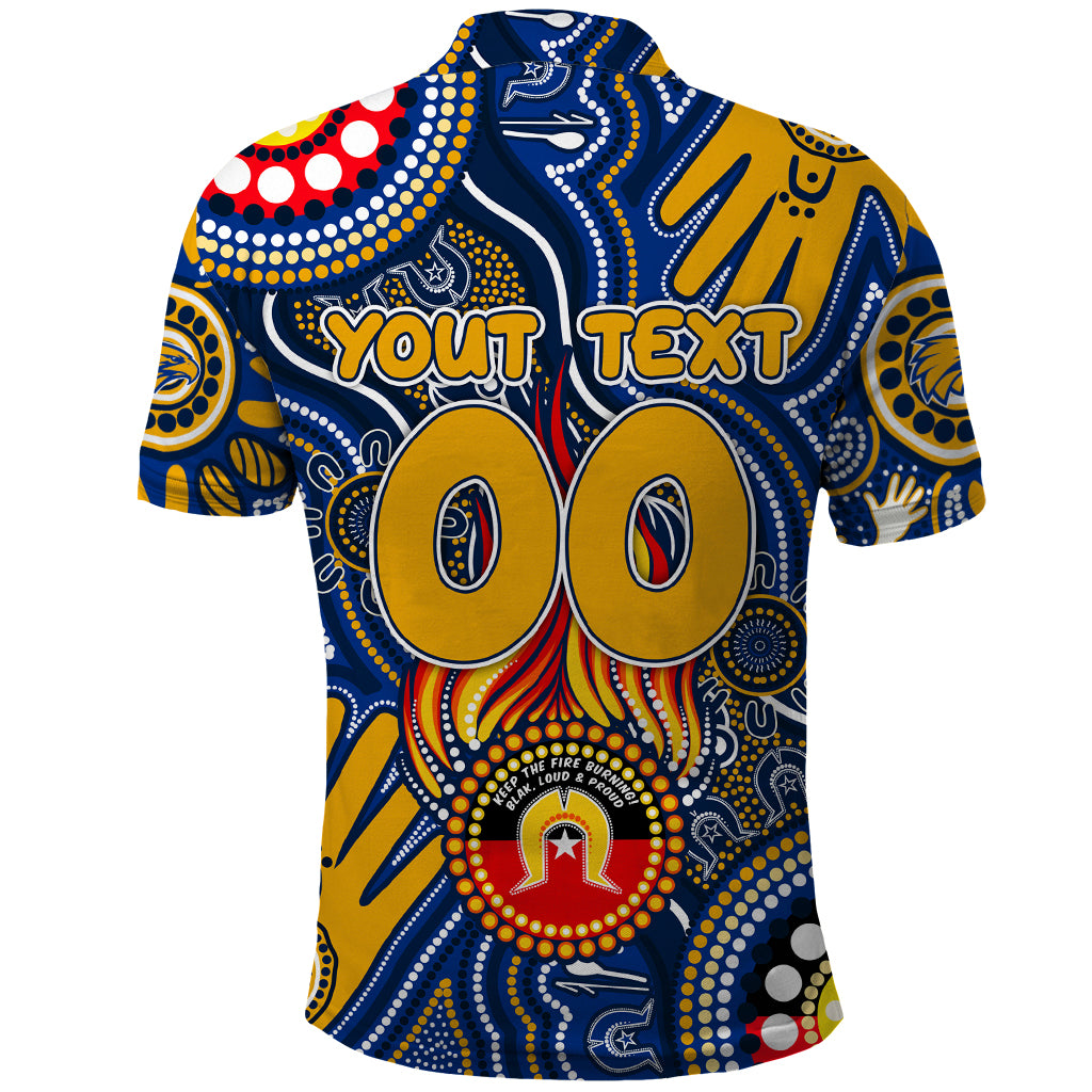 Personalised NAIDOC Week 2024 West Coast Eagles Polo Shirt Australian Aboriginal Hand Painting - Vibe Hoodie Shop