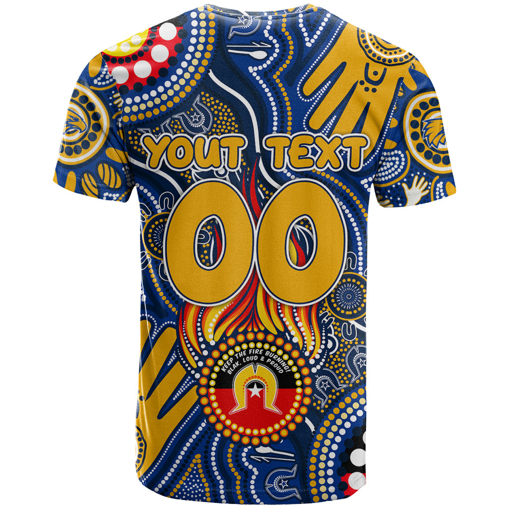 Personalised NAIDOC Week 2024 West Coast Eagles T Shirt Australian Aboriginal Hand Painting - Vibe Hoodie Shop