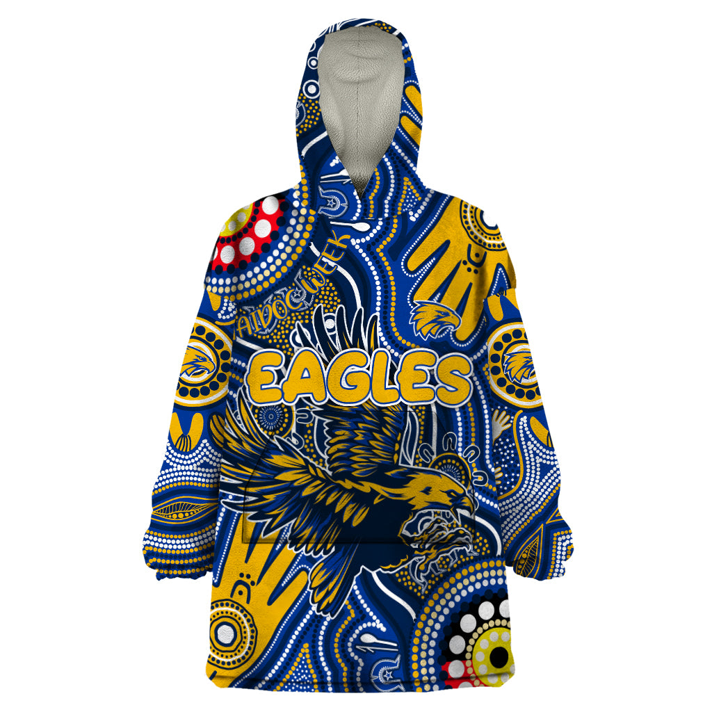 Personalised NAIDOC Week 2024 West Coast Eagles Wearable Blanket Hoodie Australian Aboriginal Hand Painting - Vibe Hoodie Shop