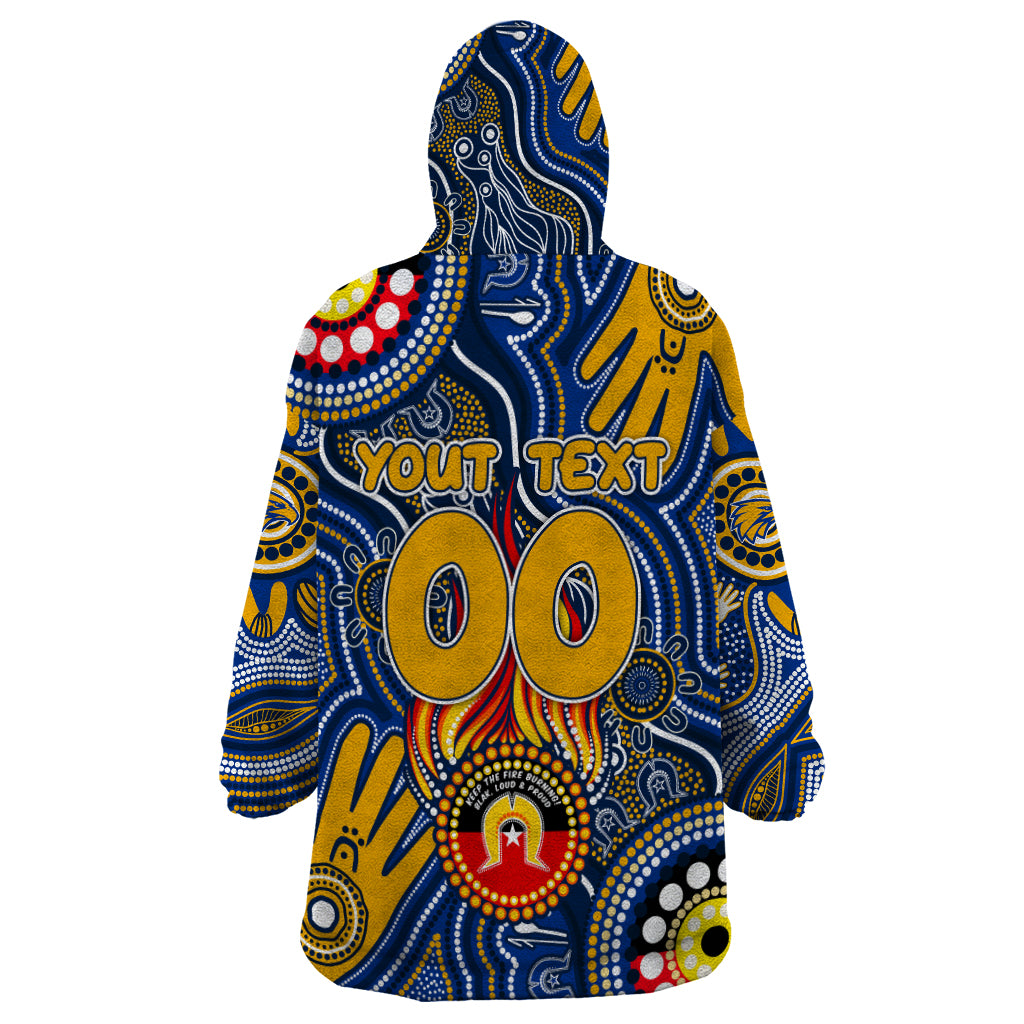 Personalised NAIDOC Week 2024 West Coast Eagles Wearable Blanket Hoodie Australian Aboriginal Hand Painting - Vibe Hoodie Shop