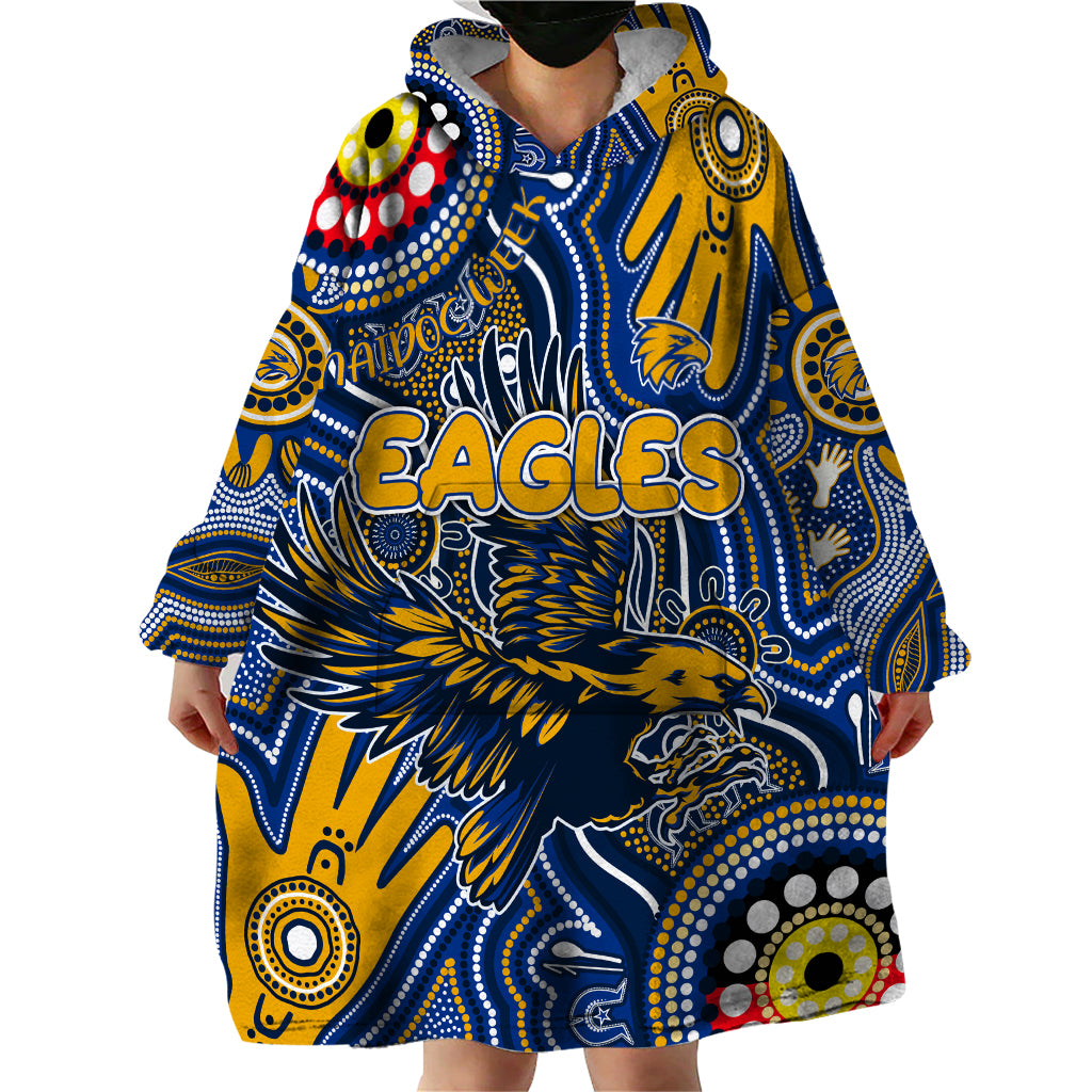 Personalised NAIDOC Week 2024 West Coast Eagles Wearable Blanket Hoodie Australian Aboriginal Hand Painting - Vibe Hoodie Shop