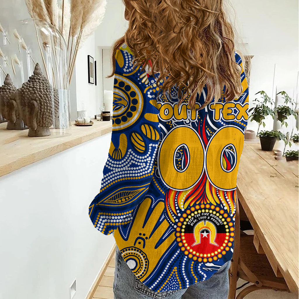 Personalised NAIDOC Week 2024 West Coast Eagles Women Casual Shirt Australian Aboriginal Hand Painting - Vibe Hoodie Shop