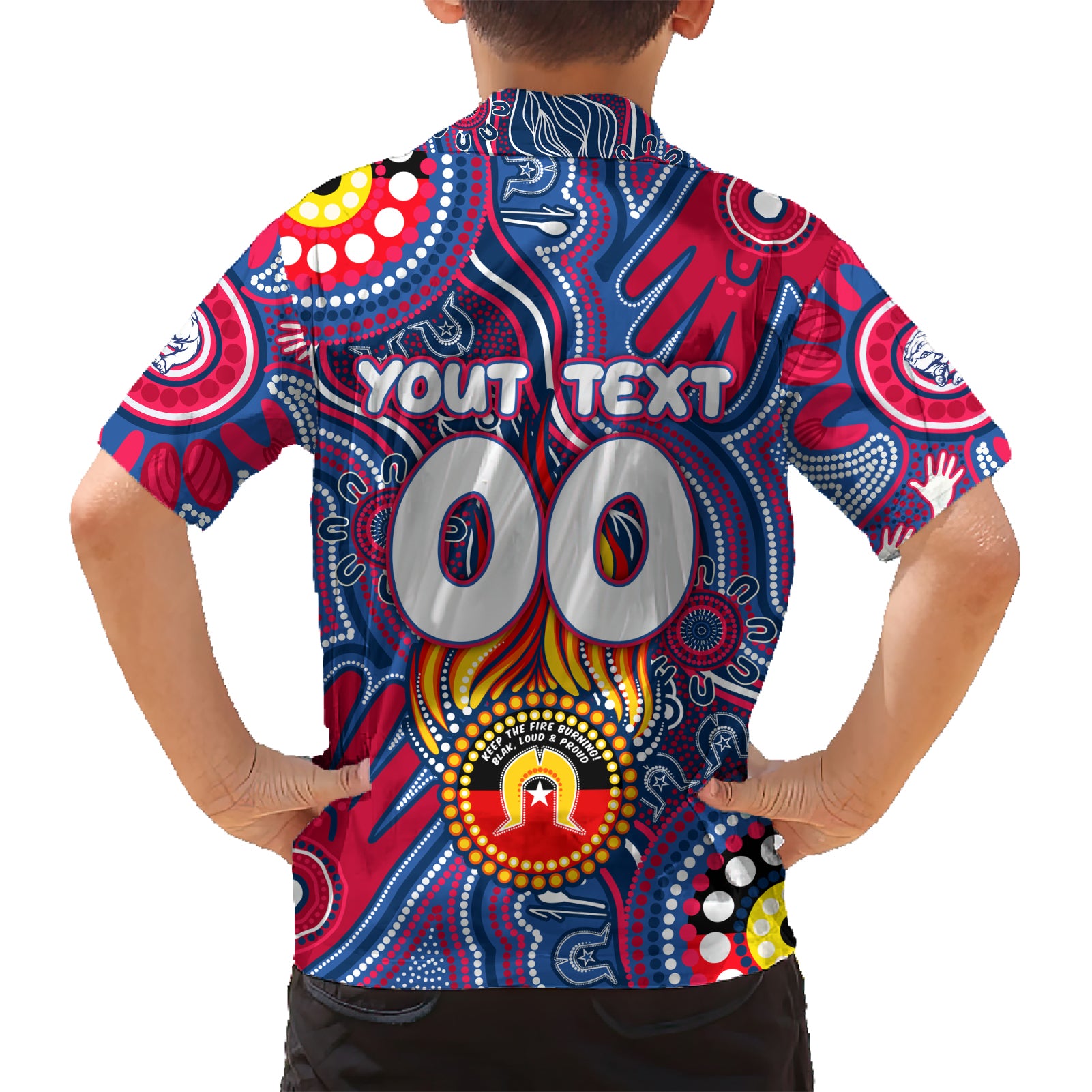 Personalised NAIDOC Week 2024 Western Bulldogs Hawaiian Shirt Australian Aboriginal Hand Painting - Vibe Hoodie Shop