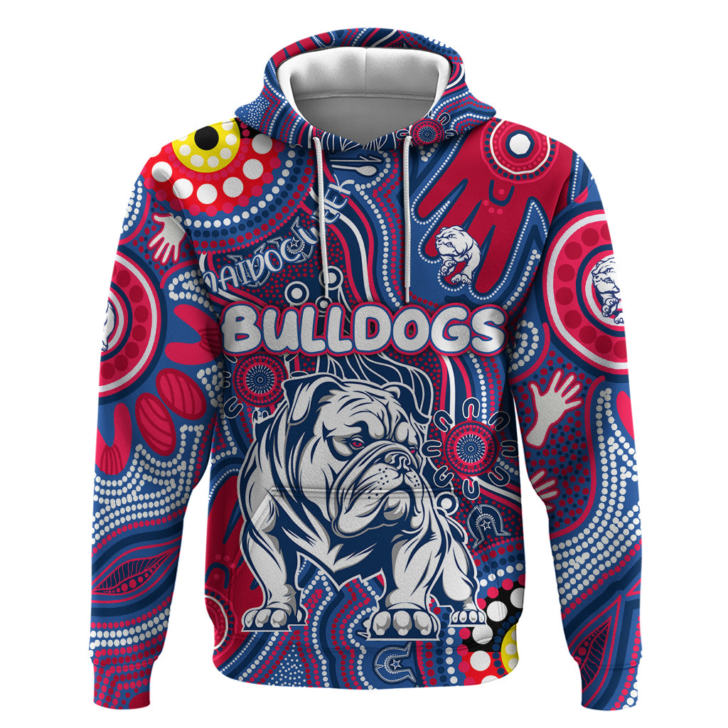 Personalised NAIDOC Week 2024 Western Bulldogs Hoodie Australian Aboriginal Hand Painting - Vibe Hoodie Shop
