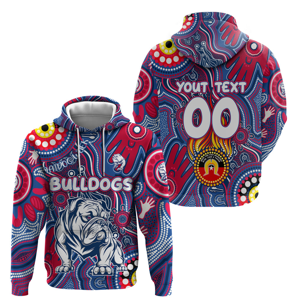 Personalised NAIDOC Week 2024 Western Bulldogs Hoodie Australian Aboriginal Hand Painting - Vibe Hoodie Shop