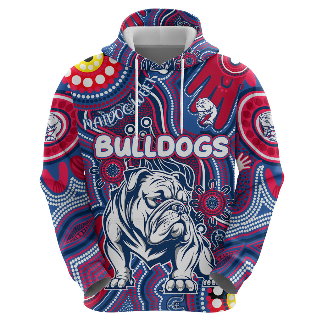 Personalised NAIDOC Week 2024 Western Bulldogs Hoodie Australian Aboriginal Hand Painting - Vibe Hoodie Shop