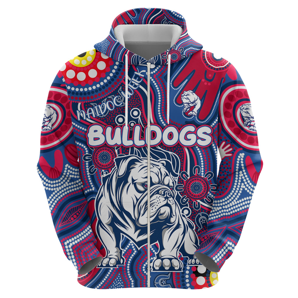 Personalised NAIDOC Week 2024 Western Bulldogs Hoodie Australian Aboriginal Hand Painting - Vibe Hoodie Shop