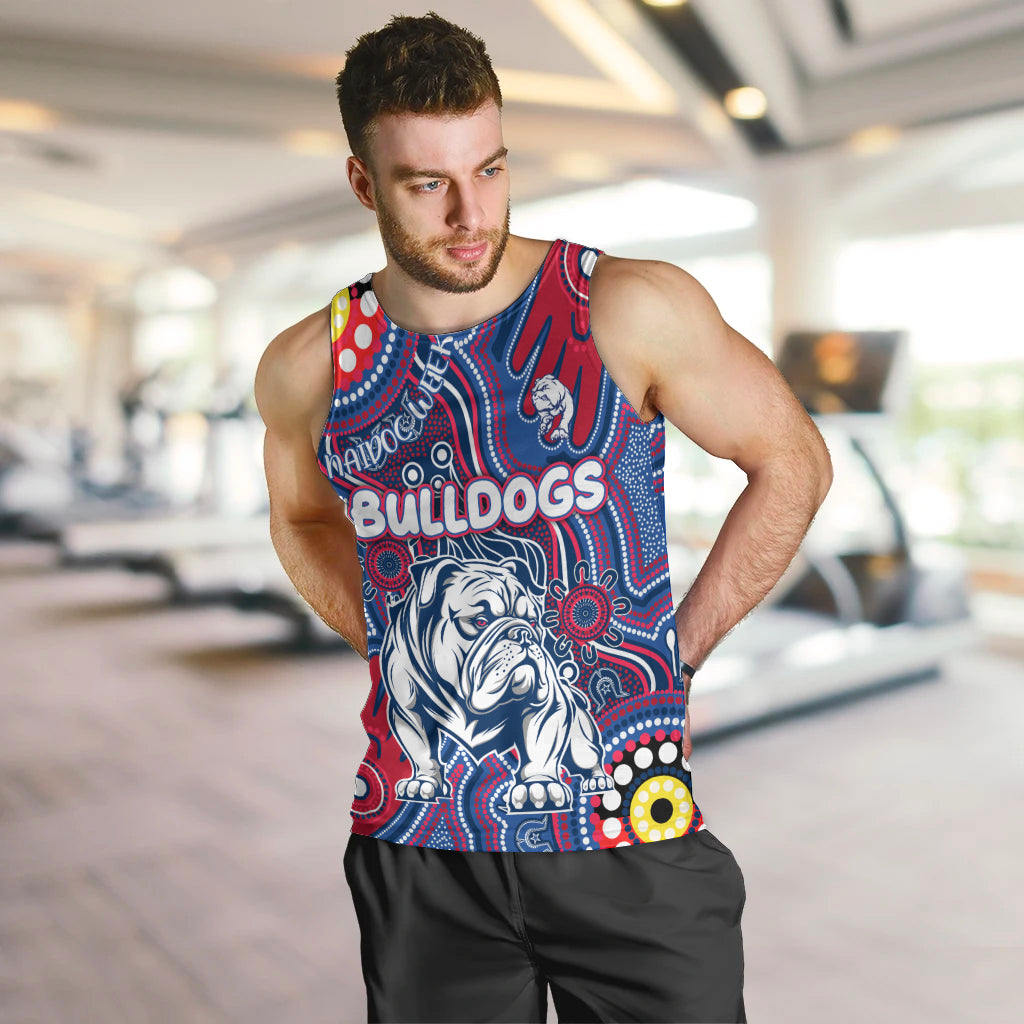 Personalised NAIDOC Week 2024 Western Bulldogs Men Tank Top Australian Aboriginal Hand Painting - Vibe Hoodie Shop