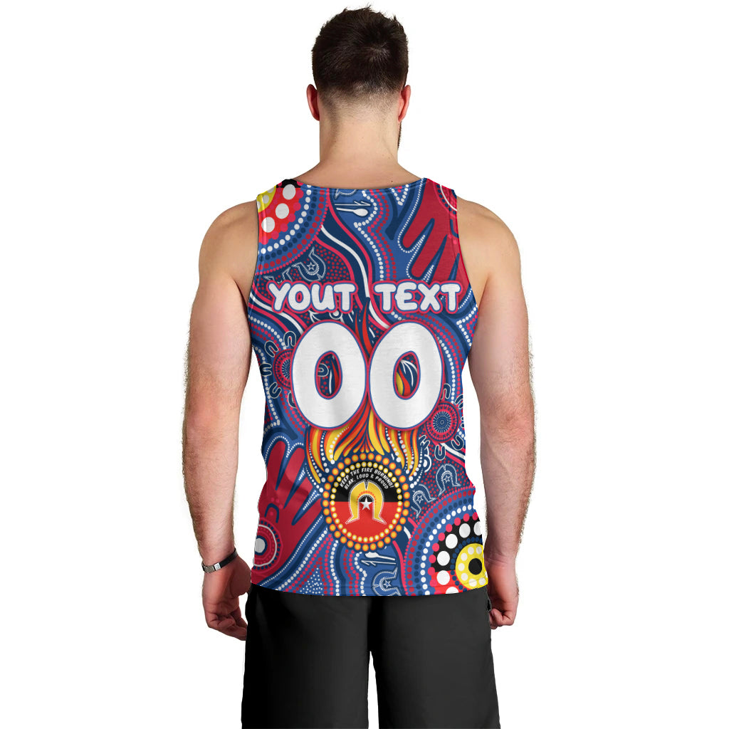 Personalised NAIDOC Week 2024 Western Bulldogs Men Tank Top Australian Aboriginal Hand Painting - Vibe Hoodie Shop