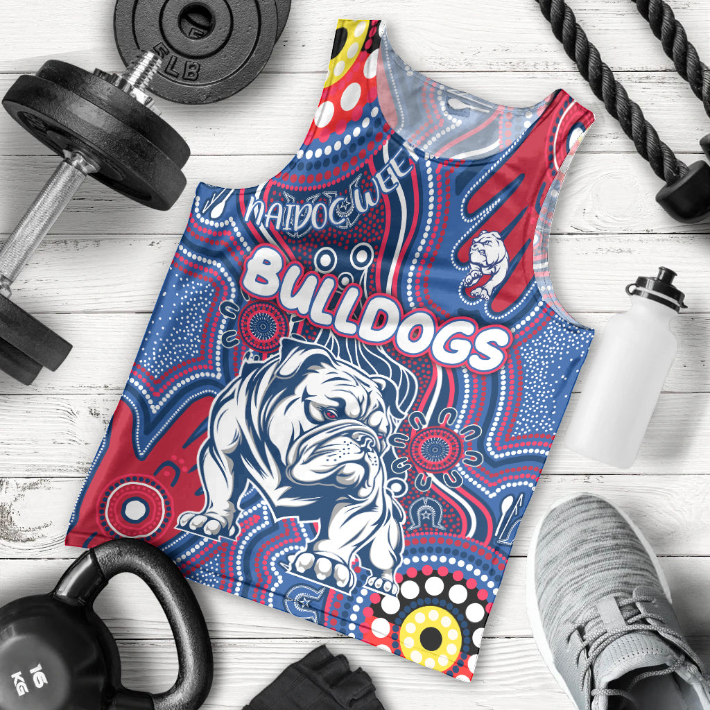 Personalised NAIDOC Week 2024 Western Bulldogs Men Tank Top Australian Aboriginal Hand Painting - Vibe Hoodie Shop