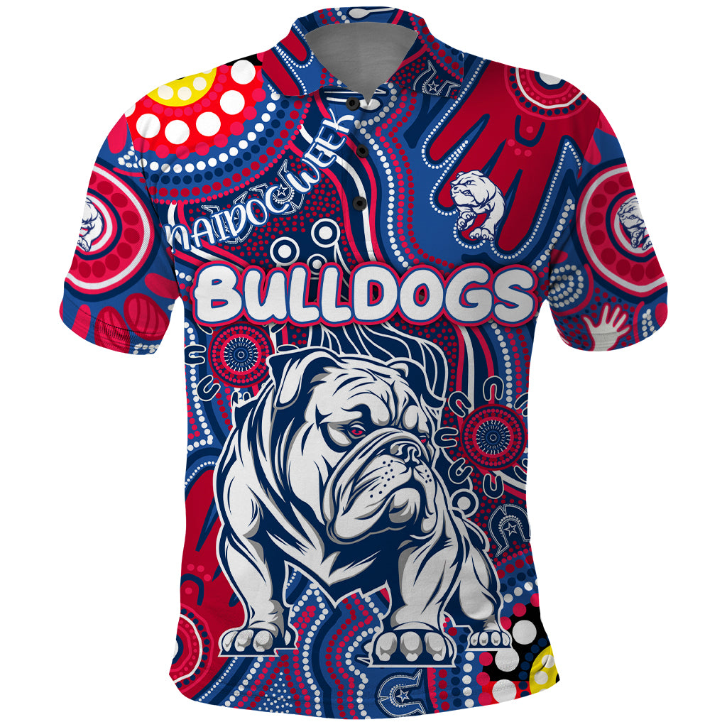 Personalised NAIDOC Week 2024 Western Bulldogs Polo Shirt Australian Aboriginal Hand Painting - Vibe Hoodie Shop