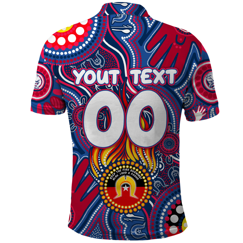 Personalised NAIDOC Week 2024 Western Bulldogs Polo Shirt Australian Aboriginal Hand Painting - Vibe Hoodie Shop