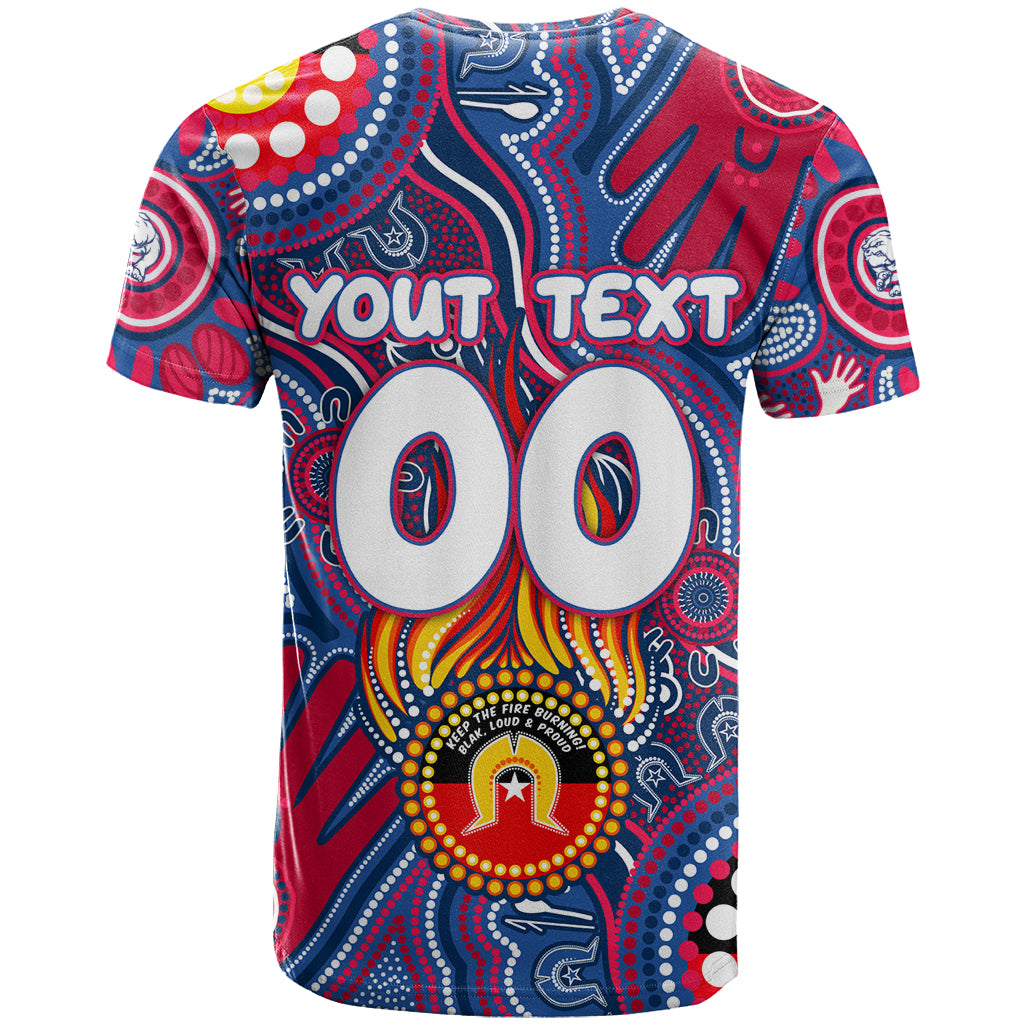 Personalised NAIDOC Week 2024 Western Bulldogs T Shirt Australian Aboriginal Hand Painting - Vibe Hoodie Shop