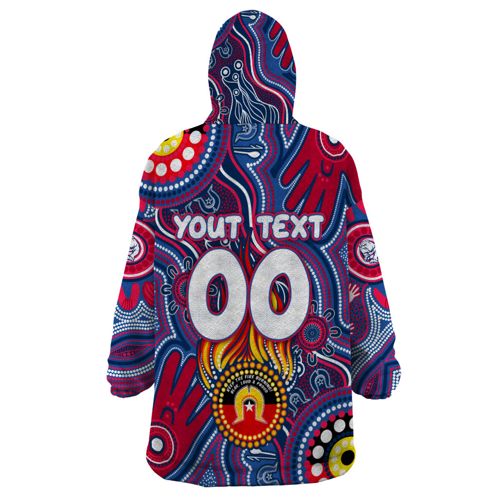 Personalised NAIDOC Week 2024 Western Bulldogs Wearable Blanket Hoodie Australian Aboriginal Hand Painting - Vibe Hoodie Shop