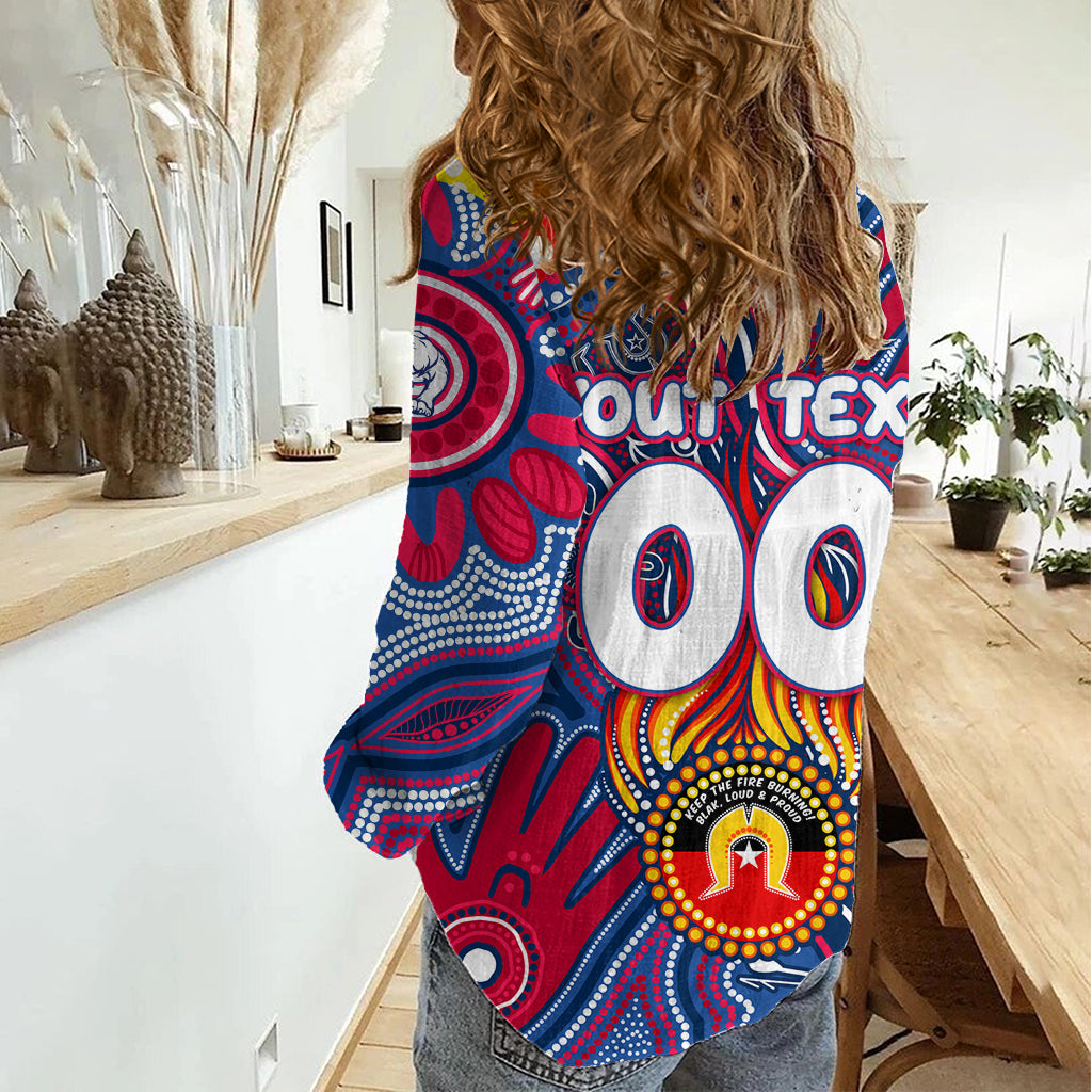 Personalised NAIDOC Week 2024 Western Bulldogs Women Casual Shirt Australian Aboriginal Hand Painting - Vibe Hoodie Shop